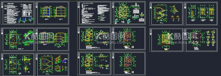 编号：57819209180131081240【酷图网】源文件下载-别墅全套建筑结构图