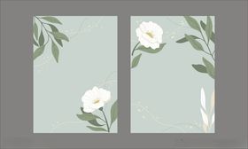 简约淡雅花卉请柬贺卡邀请函背景