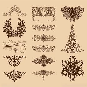 复古装饰花纹设计元素集