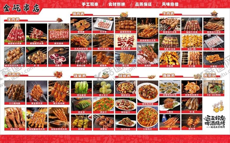 编号：67279304011050179754【酷图网】源文件下载-延边烧烤烤串店价目表