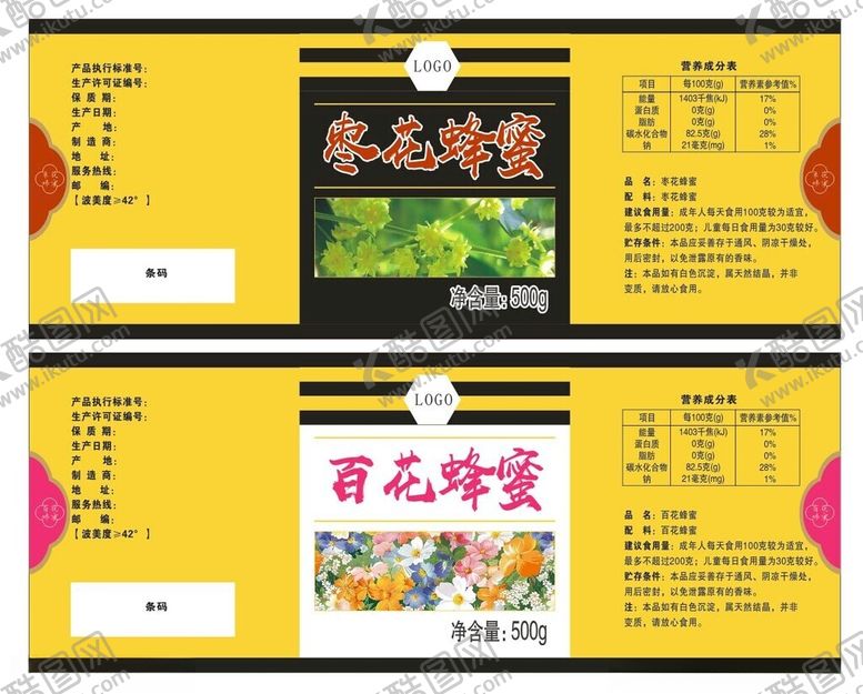 编号：64912609201806076155【酷图网】源文件下载-蜂蜜标签包装
