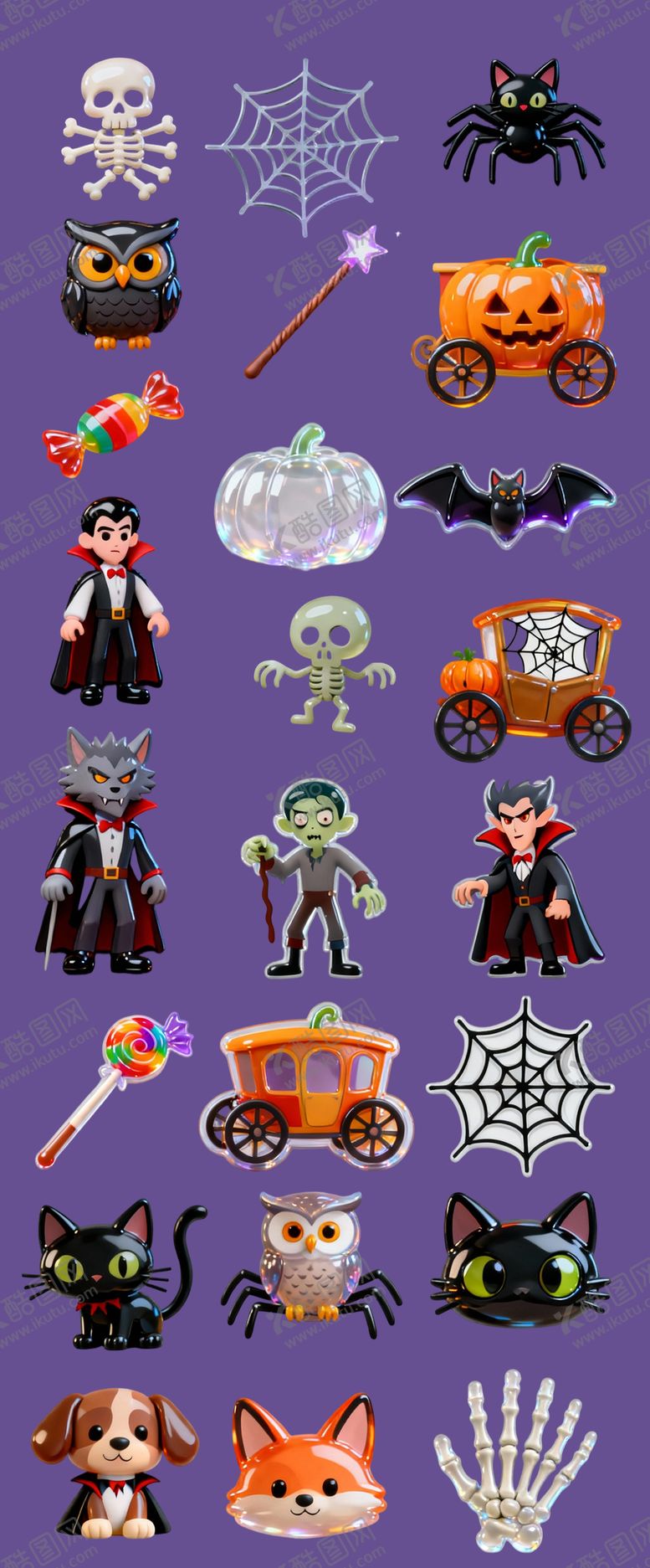 编号：73712010310223584200【酷图网】源文件下载-万圣节免扣立体贴纸