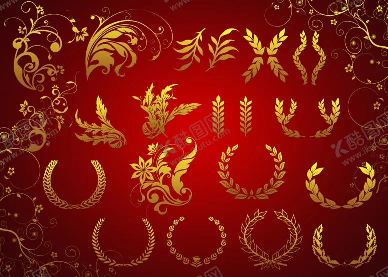 编号：86210806300640298836【酷图网】源文件下载-金色花纹花边素材