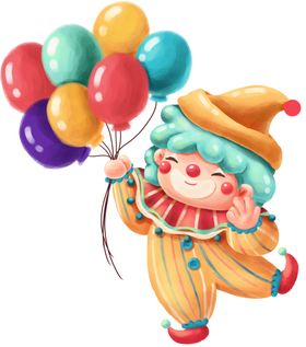 手绘卡通小丑系列免抠套图