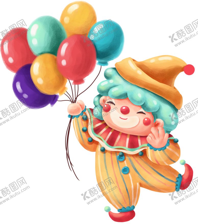 编号：19046106251720173732【酷图网】源文件下载-手绘卡通小丑系列免抠套图