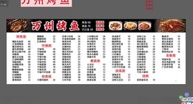 万州烤鱼酸菜宣传单展板墙画