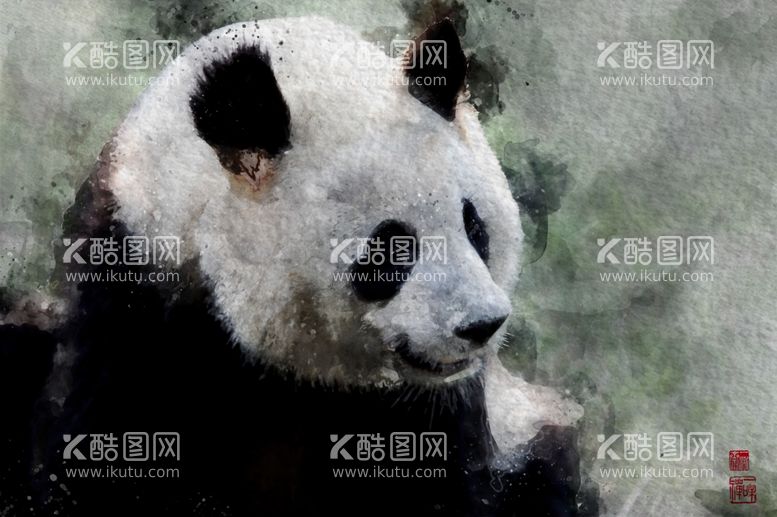 编号：61843112151540234757【酷图网】源文件下载-水彩熊猫