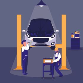 汽车修理主题插画