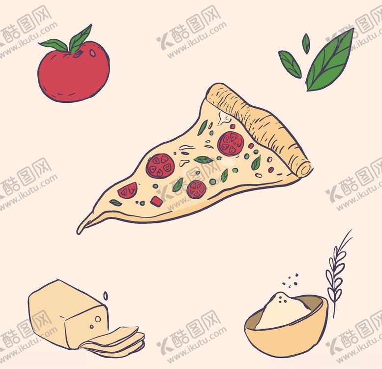 编号：70263510070810342554【酷图网】源文件下载-矢量厨房蔬菜食物素材