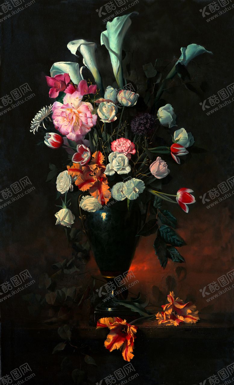编号：49230601202109287762【酷图网】源文件下载-花卉静物油画