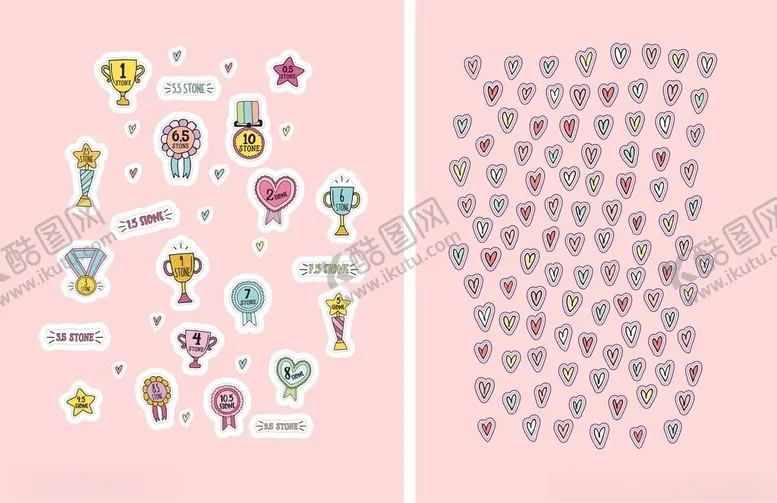 编号：71725204272235088386【酷图网】源文件下载-可爱卡通贴纸图案集合