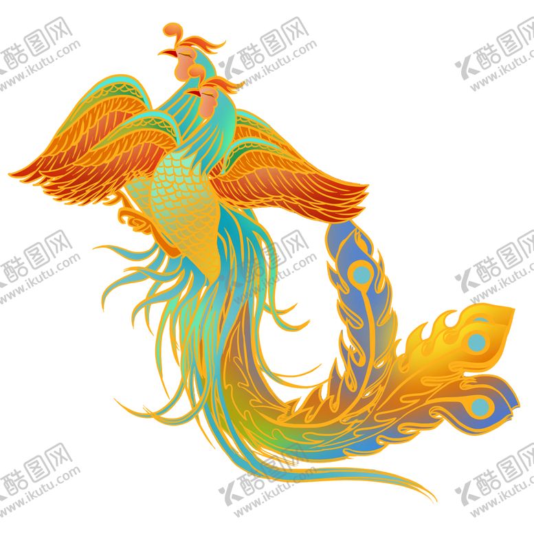 编号：90327509131025390598【酷图网】源文件下载-国潮凤凰图案 