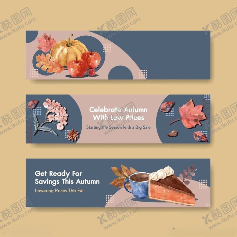 编号：52522906290324378577【酷图网】源文件下载-秋季美食横幅设计模板