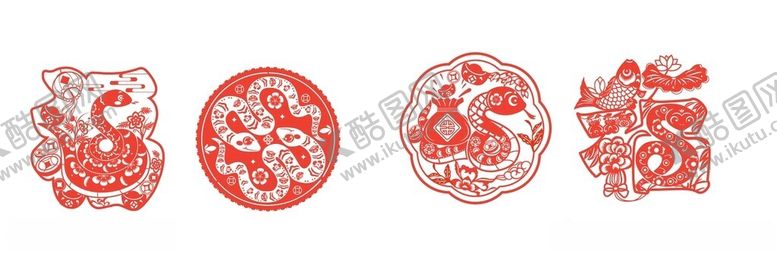 编号：95440402281547274876【酷图网】源文件下载-蛇年窗花剪纸