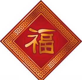 传统福字门贴春节新年元旦节日