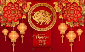 新年展台中国风货节背景展示