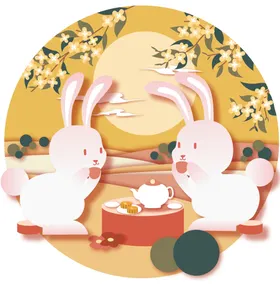 中秋插画海报节素材底纹