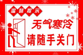 随手关门提示牌标语提示