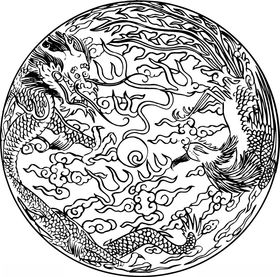 传统图案圆形花纹龙纹