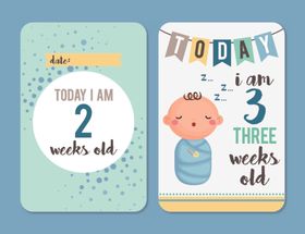 婴儿成长里程碑卡片