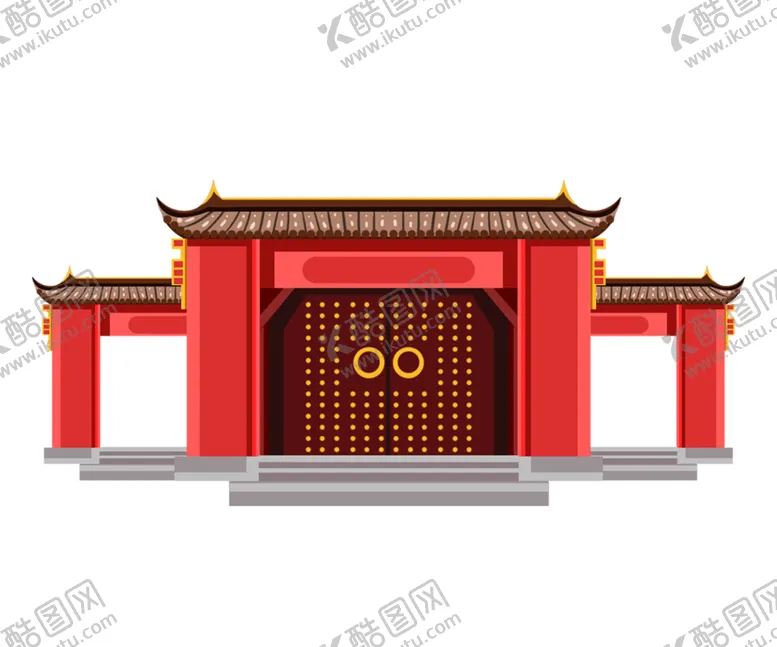 编号：90455304221334013351【酷图网】源文件下载-手绘古建筑