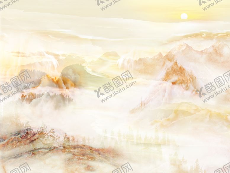 编号：51268809200826345477【酷图网】源文件下载-旭日东升大理石背景墙