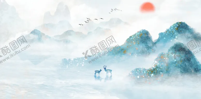 编号：52626702130119285004【酷图网】源文件下载-水墨山水画