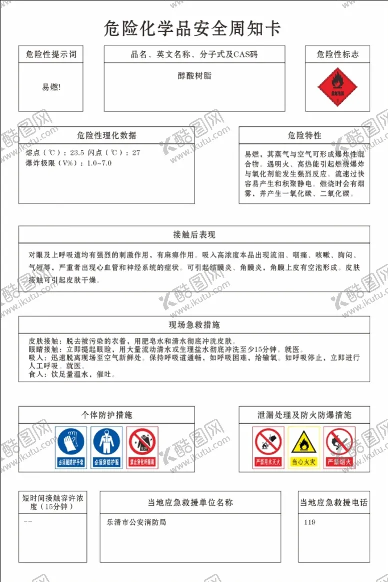 编号：48326212301749249428【酷图网】源文件下载-危险化学安全周知卡