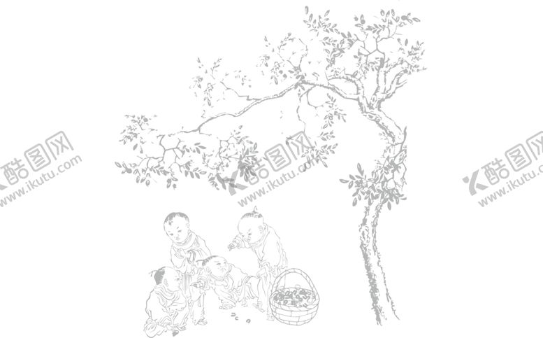 编号：90749510190814231688【酷图网】源文件下载-线条小孩打枣