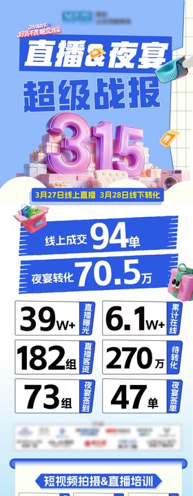 直播绩战报长图专题设计