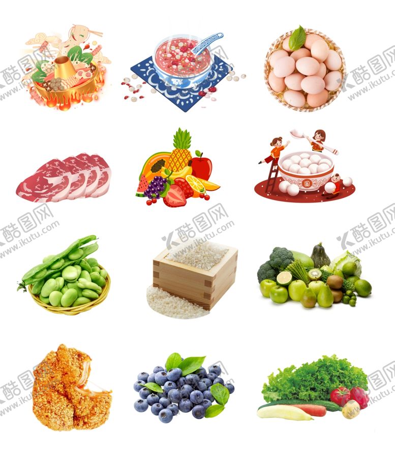 编号：30393402171926262882【酷图网】源文件下载-食物美食卡通元素