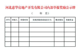 内部举报公示牌