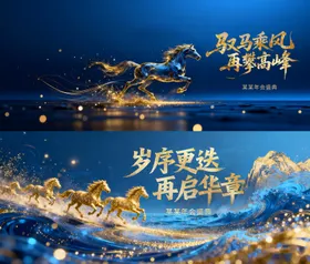 马年蓝金色商业kv