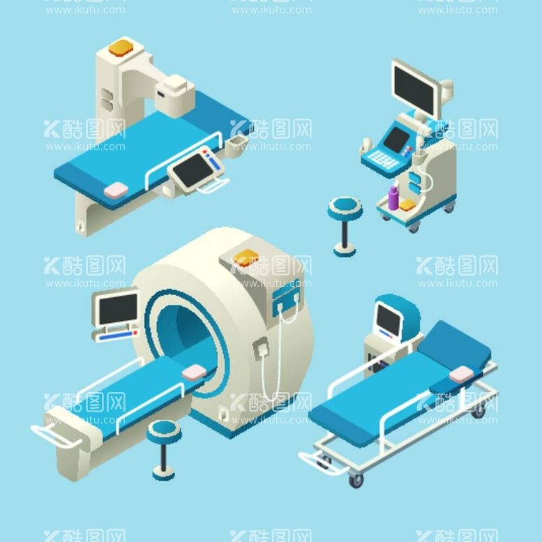 编号：39797612021054342335【酷图网】源文件下载-核磁超声医疗设备插画