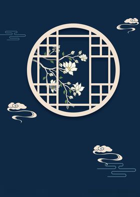 中国风复古质感海报背景