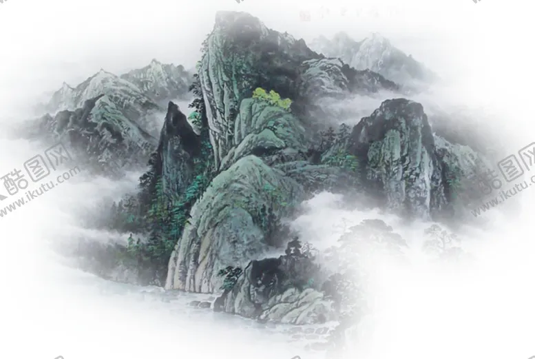 编号：10114204281635405488【酷图网】源文件下载-中国风山水水墨画