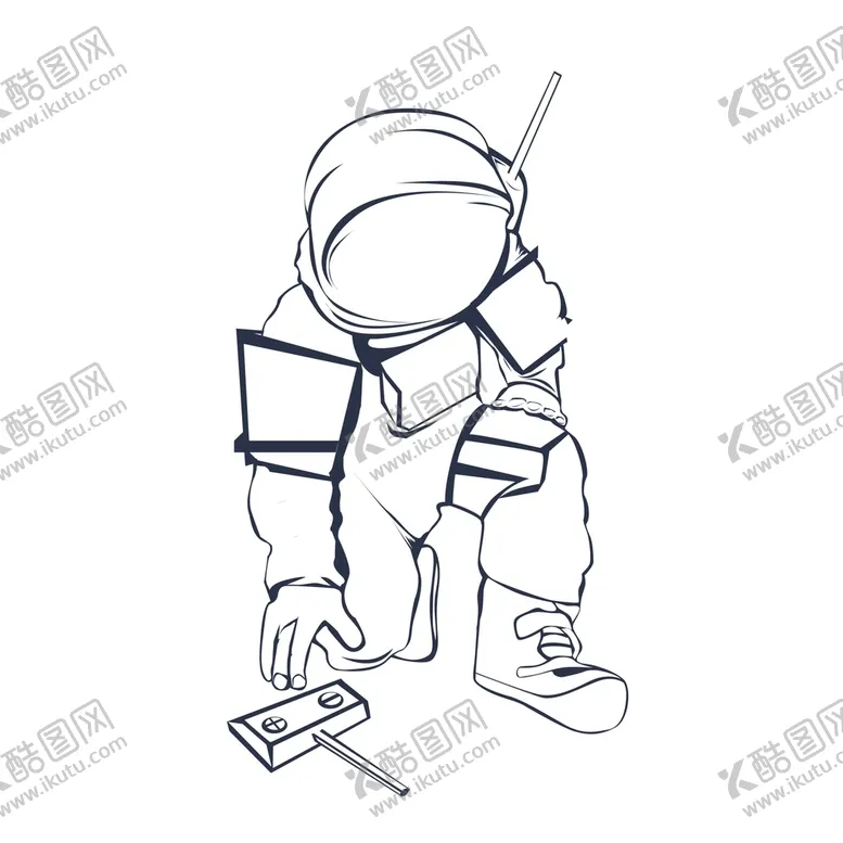 编号：60925809271943318015【酷图网】源文件下载-手绘插画宇航员图片