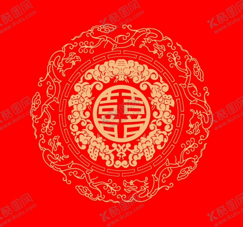 编号：22533802220745216165【酷图网】源文件下载-喜字圆囍双喜