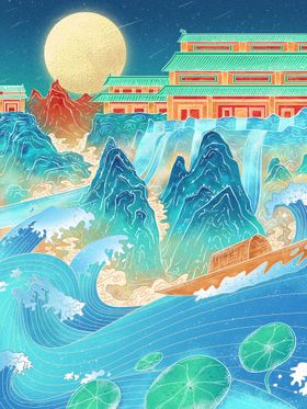 传统中国风插画背景海报