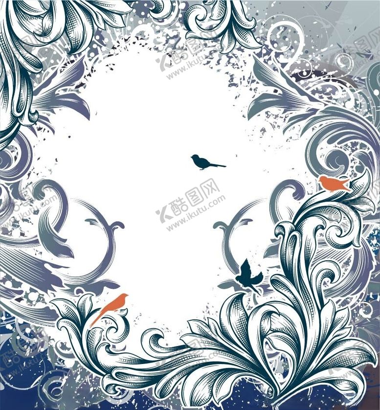 编号：58504501301118223446【酷图网】源文件下载-蓝色矢量花卉背景