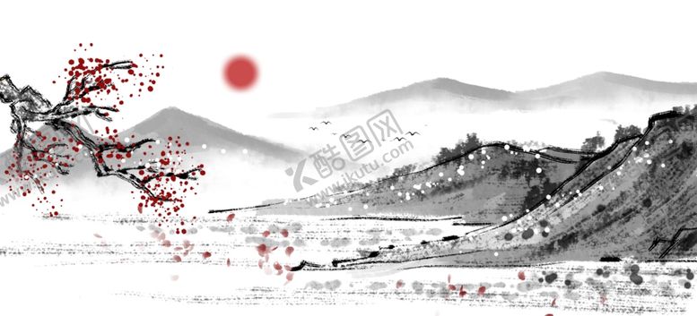 编号：97562810192344125948【酷图网】源文件下载-中国风新中式山水画