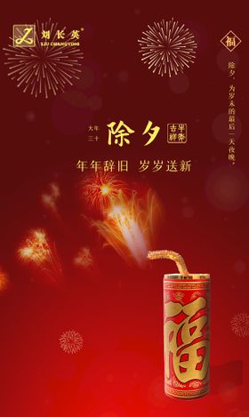 春节新年虎年红色大气简约海报