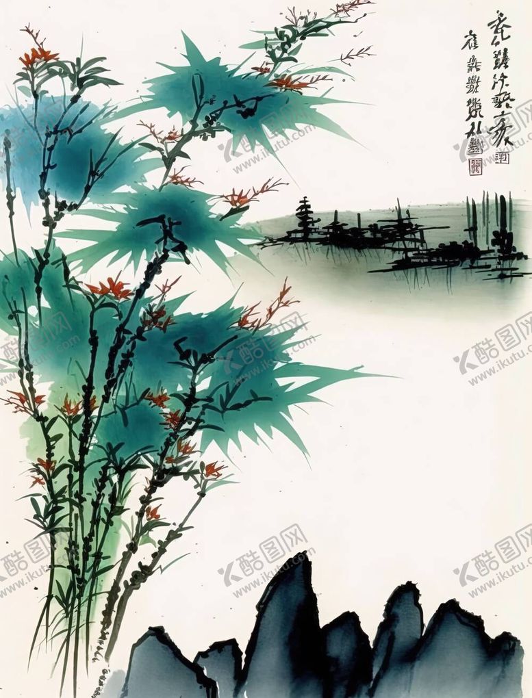 编号：90452512050259519427【酷图网】源文件下载-写意山水画