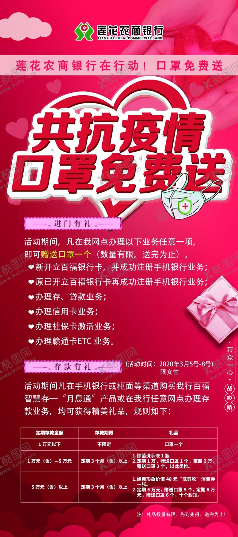 编号：30557009172230405201【酷图网】源文件下载-银行送口罩易拉宝