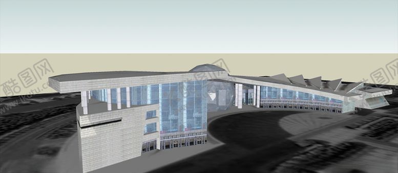 编号：23024509280044016930【酷图网】源文件下载-会展中心体育馆商场建筑模型