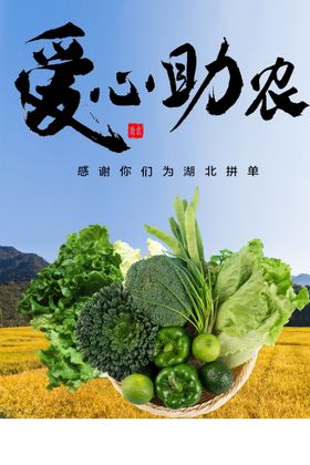 原创背景爱心助农复古摩登海报