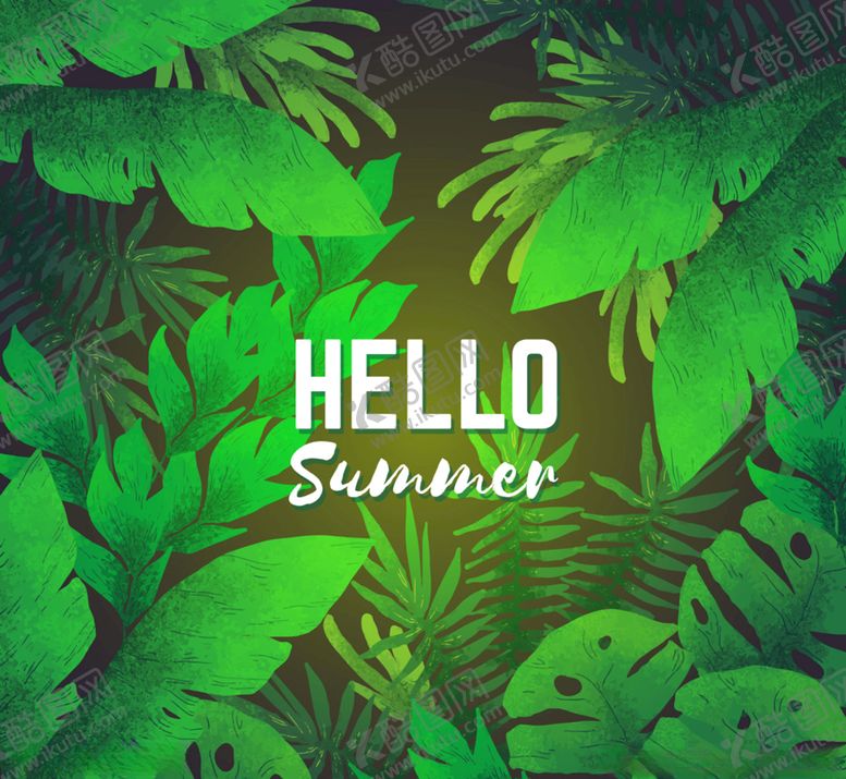 编号：90895810010339482115【酷图网】源文件下载-绿色夏季热带植物矢量素材