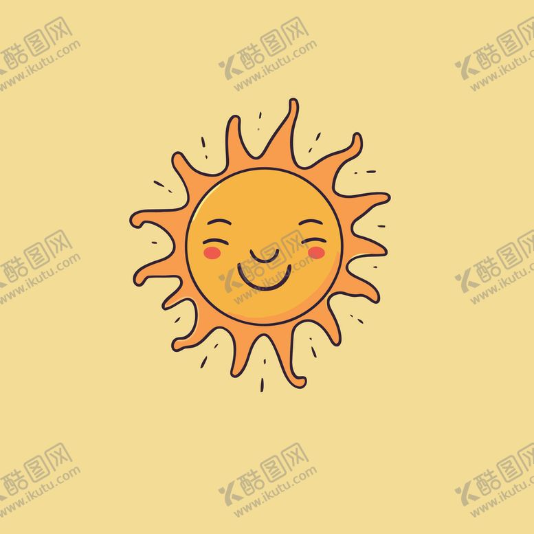 编号：22942402042332085407【酷图网】源文件下载-可爱太阳卡通绘画儿童插画
