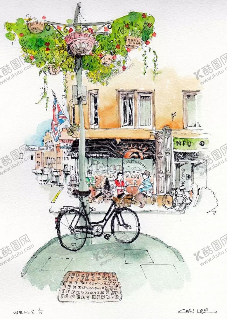 编号：23647410240457321406【酷图网】源文件下载-水彩建筑插画