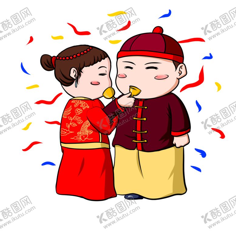 编号：41887804231711185296【酷图网】源文件下载-卡通新郎新娘PNG免扣素材